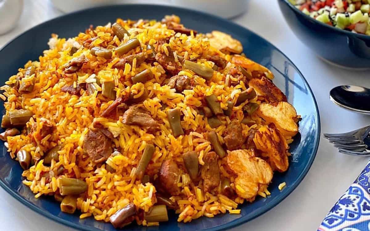 طرز تهیه لوبیا پلو با گوشت تکه ای